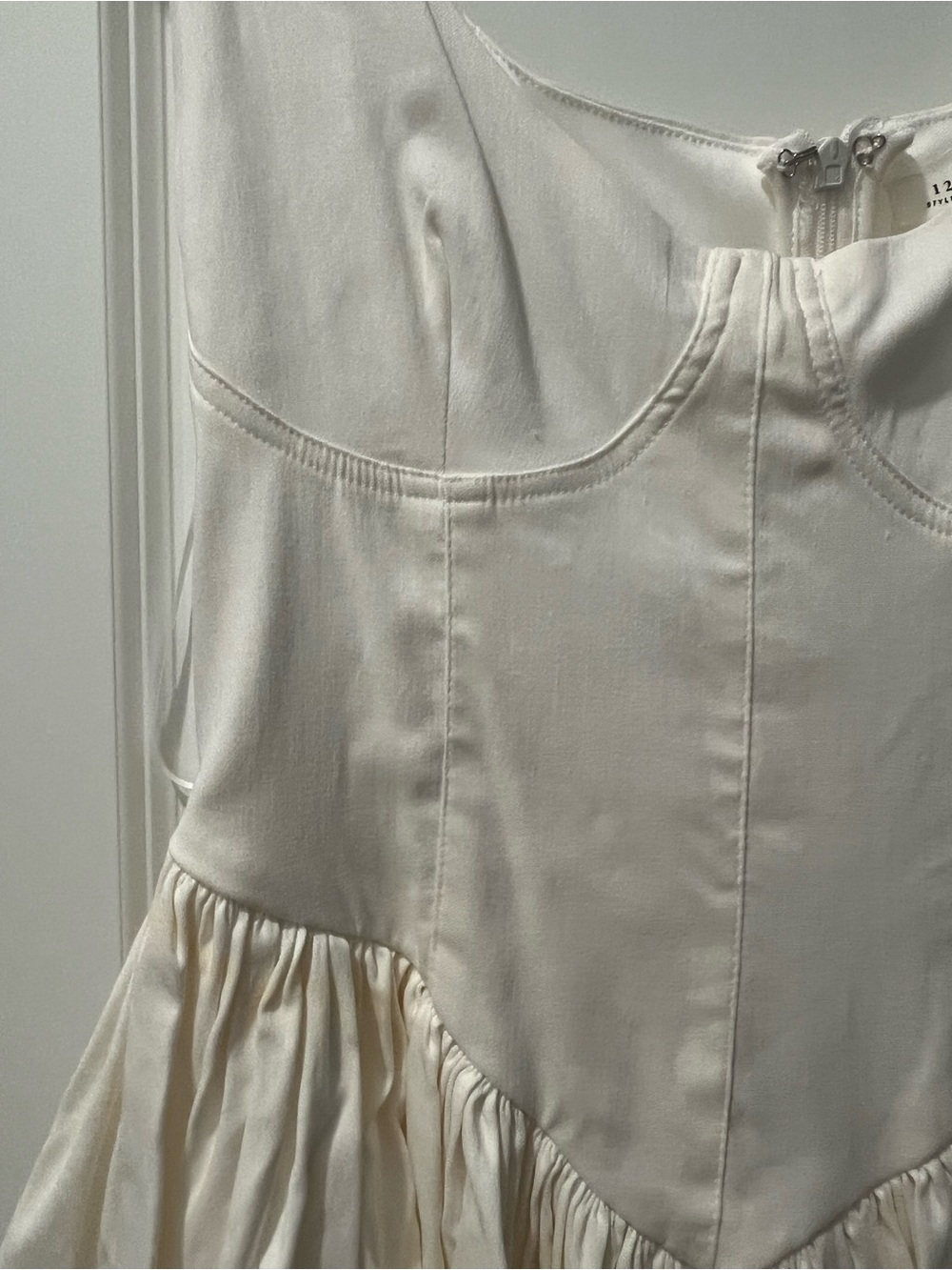 12th Tribe Drop Waist White Mini Dress - Picture 5 of 5
